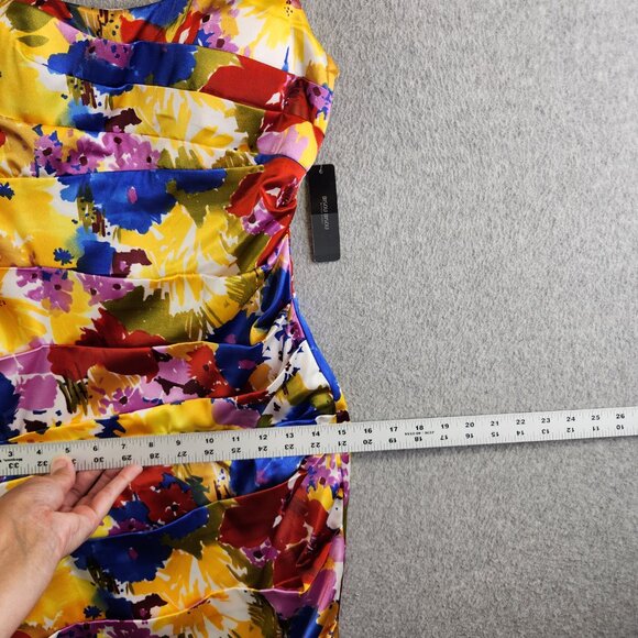 Bisou Bisou Dress Womens 4 Floral Layered Pleats Resortwear Party Wedding Guest - Picture 12 of 15